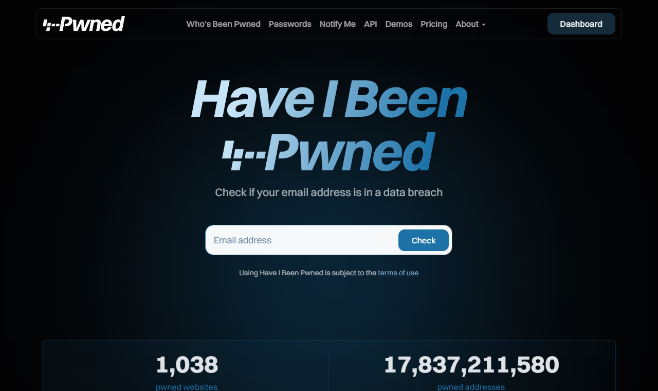 Have I Been Pwned, dove puoi controllare se il tuo indirizzo email compare in una violazione nota